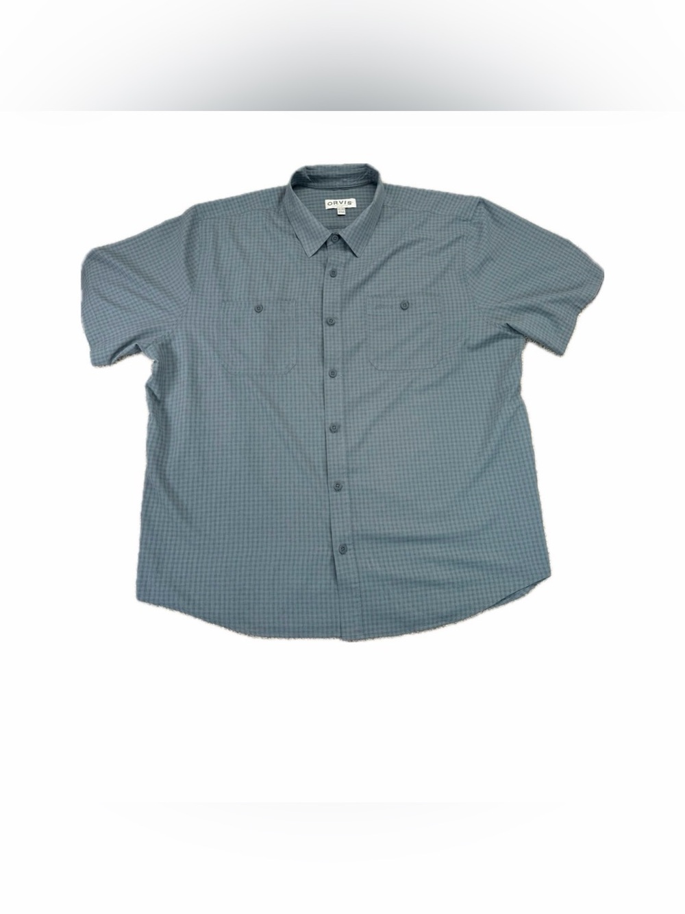 Orvis Men’s Tech Shirt Short Sleeve UPF 30+ Lightweight Green Plaid Size XXL